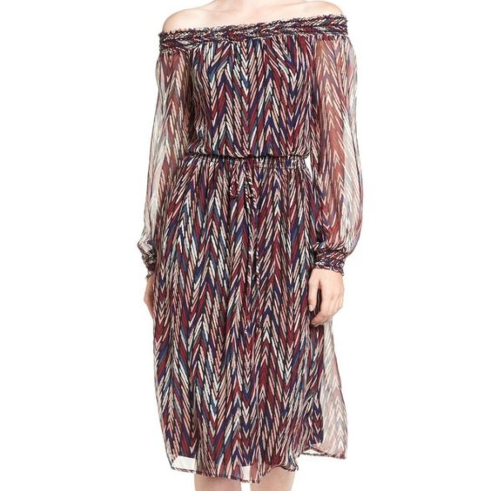 NWOT Ella Moss Ansel Print Silk Midi Dress Sz S